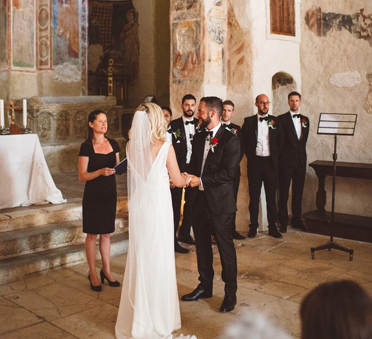 Elegant Italian Destination Wedding At Abbazia San Pietro Umbria With Bride In Charlotte Simpson And Images From Paolo Ceritano