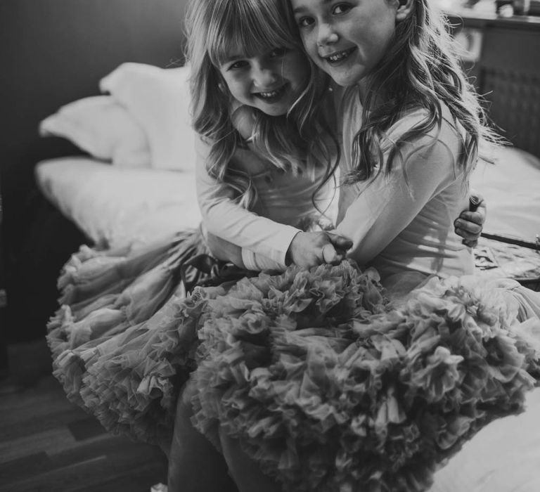 Flower Girls In Tutus // Pub Wedding At The White Horse Chichester With Bride In Limor Rosen And Groom In Ted Baker With Images From Victoria Popova Photography