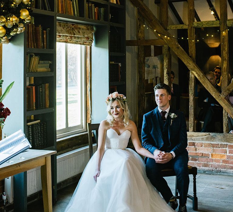 Wedding Ceremony | Bride in Halfpenny London Bridal Separates | Groom in Pendulum Menswear Suit | Jacqui McSweeney Photography | KiteBox Films