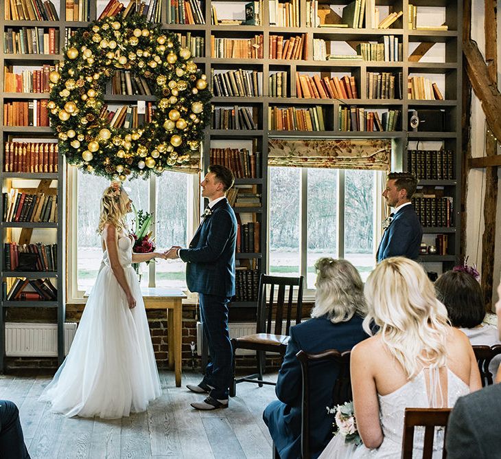 Wedding Ceremony | Bride in Halfpenny London Bridal Separates | Groom in Pendulum Menswear Suit | Jacqui McSweeney Photography | KiteBox Films