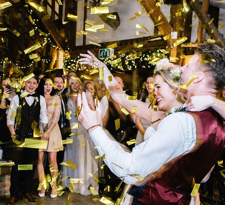 Confetti Bomb First Dance | Bride in Halfpenny London Bridal Separates | Groom in Pendulum Menswear Suit | Jacqui McSweeney Photography | KiteBox Films