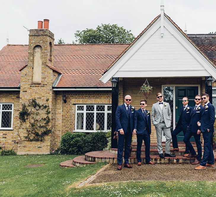 Groom Grey Suit | Groomsmen in Navy Suits | Miss Gen Photography