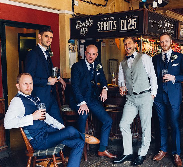 Groom Grey Suit | Groomsmen in Navy Suits | Miss Gen Photography