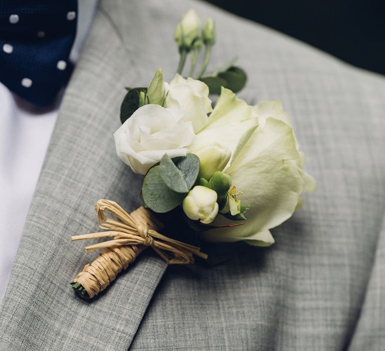 White Rose Buttonhole | Miss Gen Photography