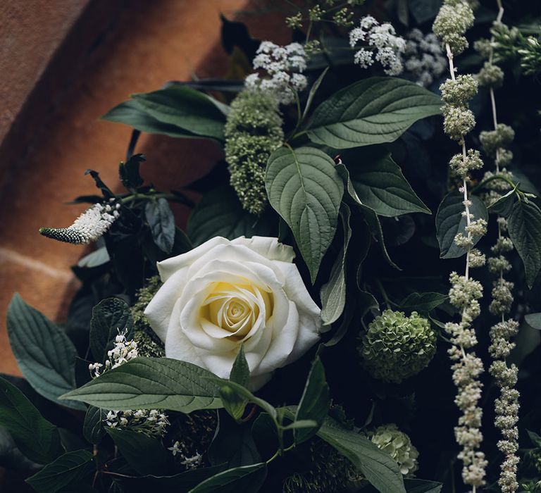 White Rose & Greenery Wedding Flowers | Miss Gen Photography