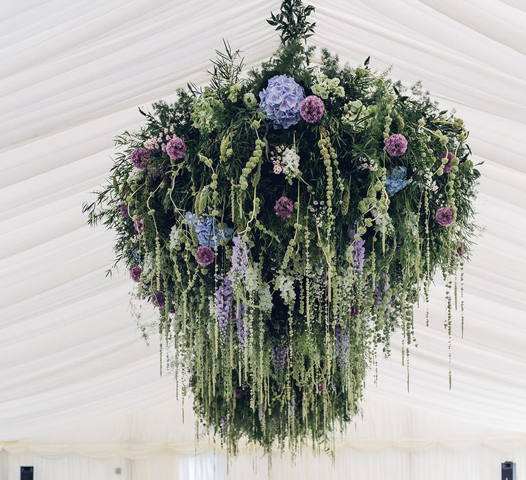 Hanging Floral Display | Marquee Reception | Miss Gen Photography