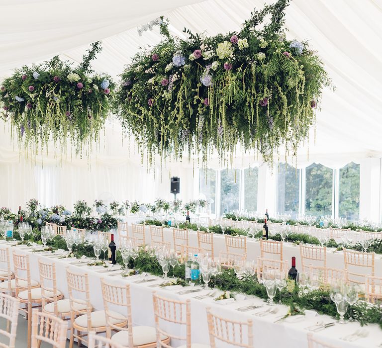 Hanging Floral Display | Marquee Reception | Miss Gen Photography