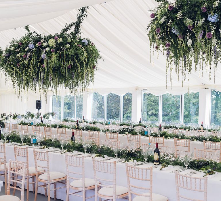 Hanging Floral Display | Marquee Reception | Miss Gen Photography