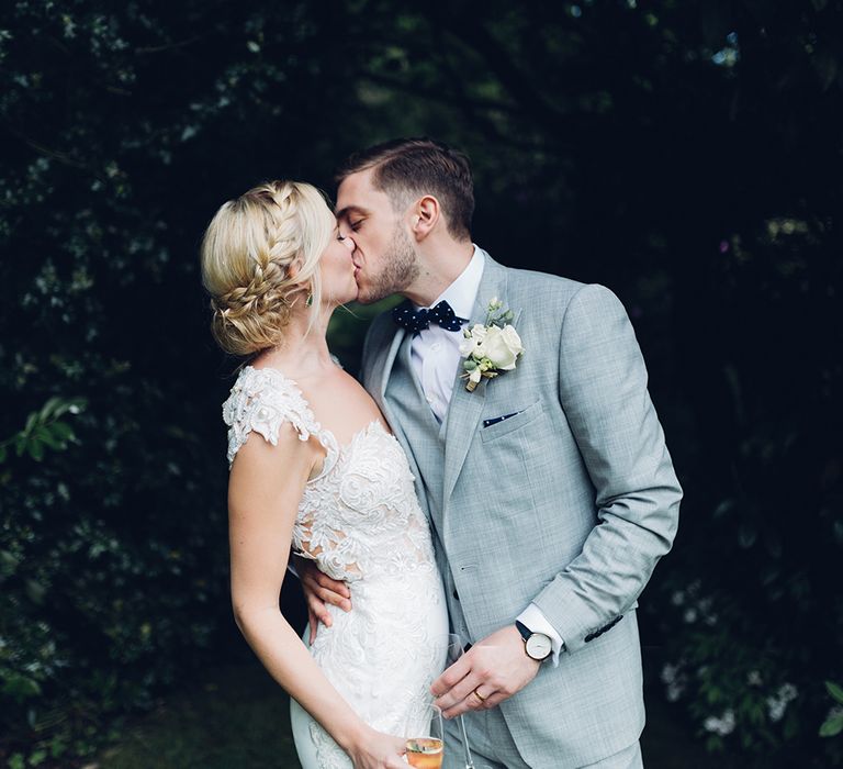 Bride & Groom | Bride in Backless Berta Wedding Dress | Miss Gen Photography