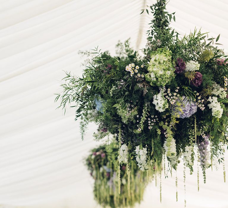 Hanging Floral Display | Marquee Reception | Miss Gen Photography