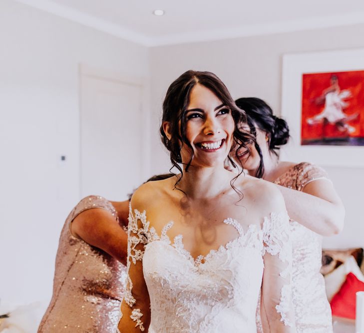 Bride in Lace Back Rosa Clara Naim Gown | Stylish Woodland Wedding in Cheshire | Clara Cooper Photography | Story Board Weddings Films