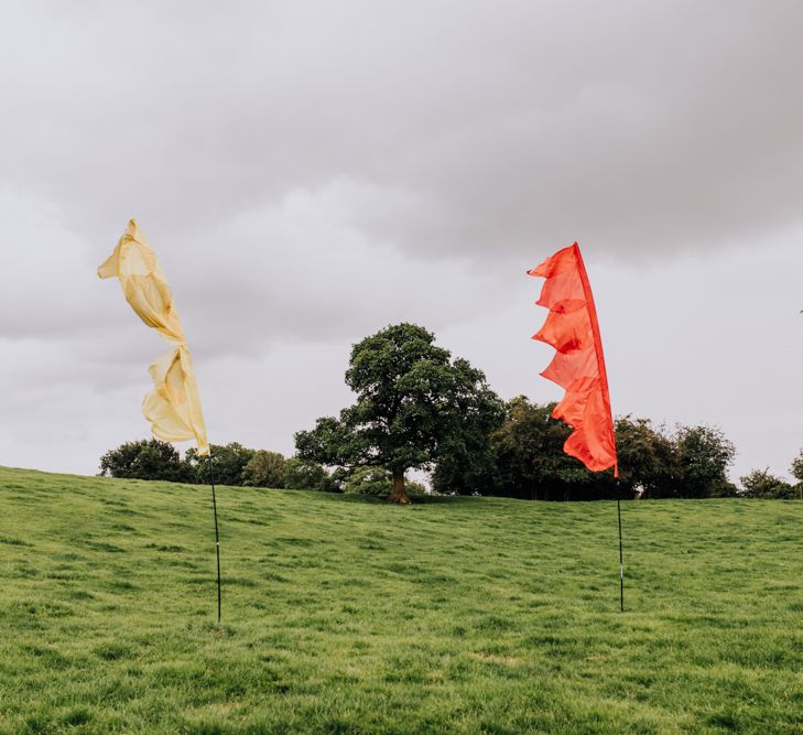 Festival Flags | Stylish Woodland Wedding in Cheshire | Clara Cooper Photography | Story Board Weddings Films