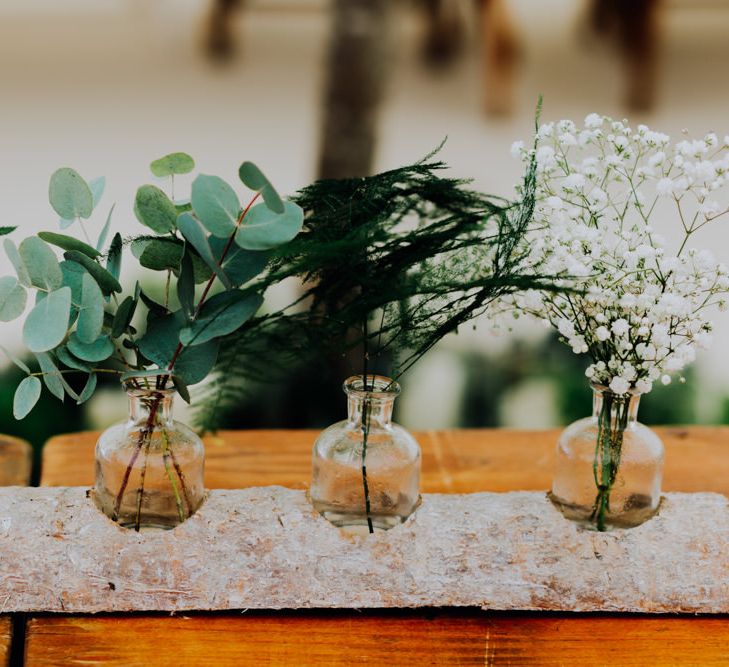 Foliage in Jars Wedding Decor | Stylish Woodland Wedding in Cheshire | Clara Cooper Photography | Story Board Weddings Films