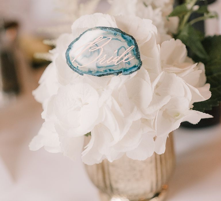 Geode Place Name | Elegant Black Tie Wedding with White Flowers at The Cleveland Tontine, North Yorkshire | Georgina Harrison Photography