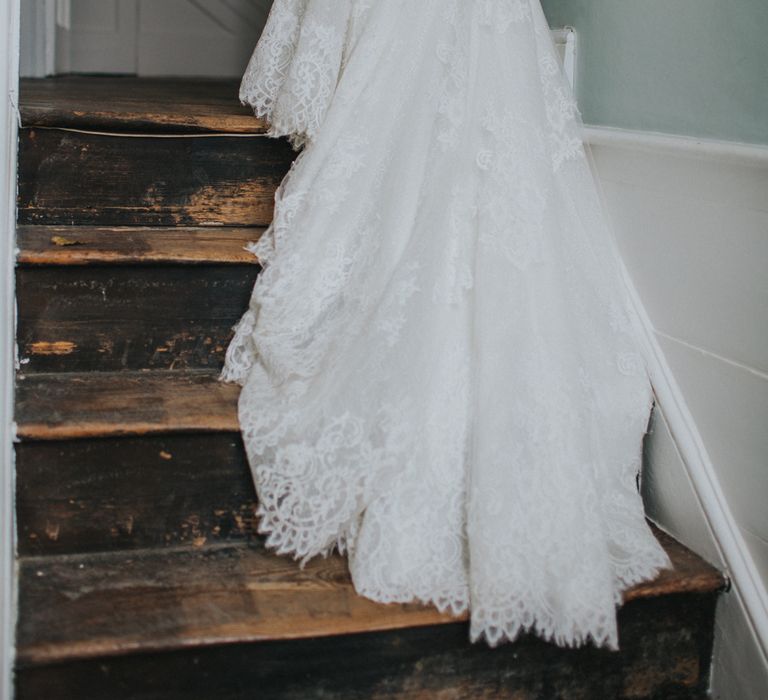 Gorgeous Lace Skirt Bridal Gown