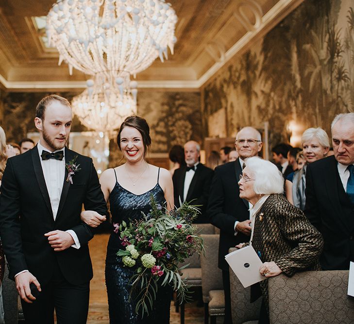 Intimate Winter Wedding At The Haymarket Hotel London With Bride In Caroline Castigliano