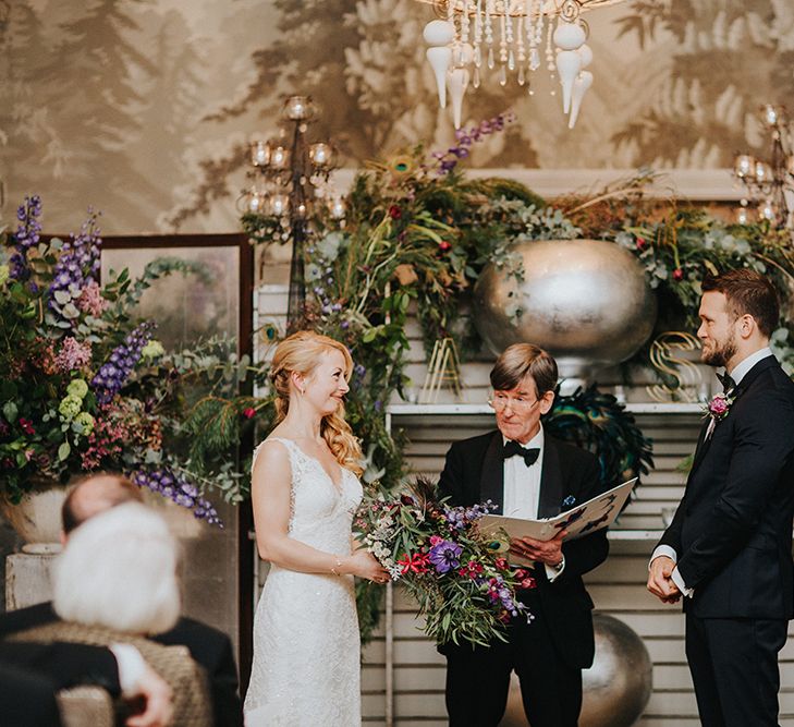 Intimate Winter Wedding At The Haymarket Hotel London With Bride In Caroline Castigliano