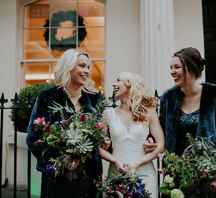 Intimate Winter Wedding At The Haymarket Hotel London With Bride In Caroline Castigliano