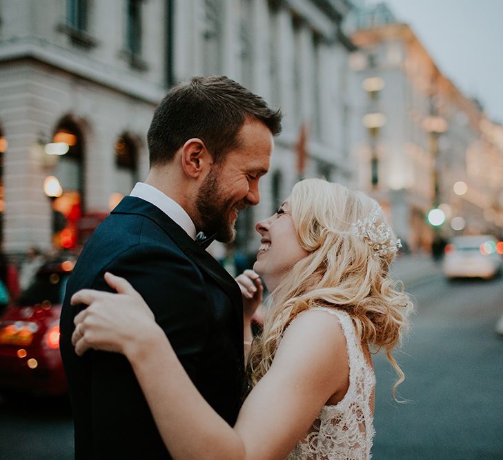 Intimate Winter Wedding At The Haymarket Hotel London With Bride In Caroline Castigliano