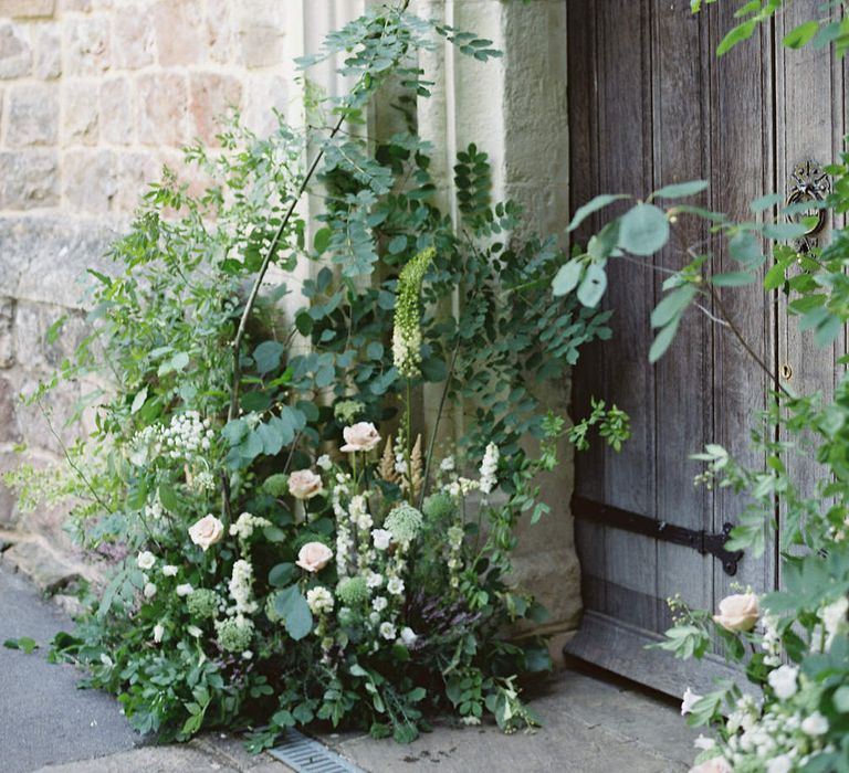 Church Wedding With Floral Arch // Image By Taylor And Porter