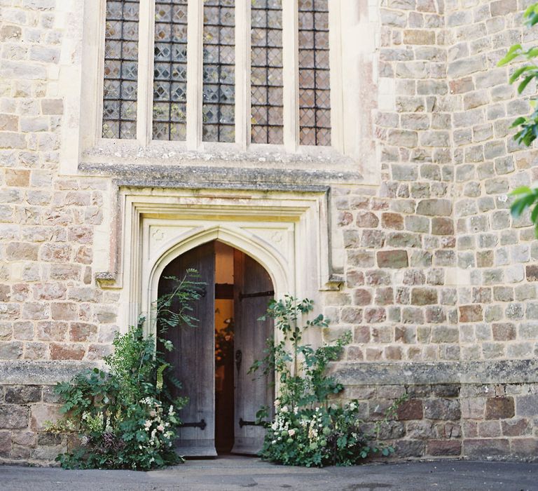 Church Wedding With Floral Arch // Image By Taylor And Porter