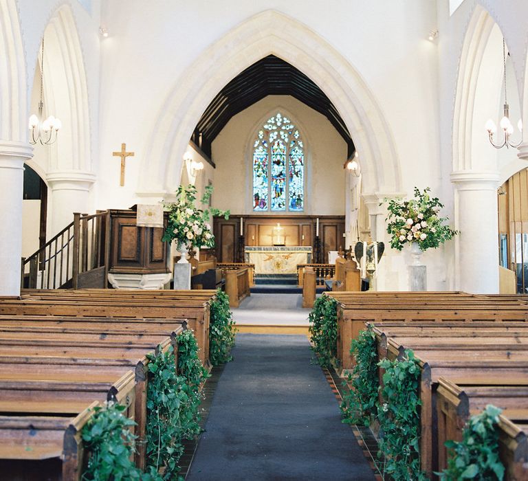 Church Wedding With Floral Arch // Image By Taylor And Porter