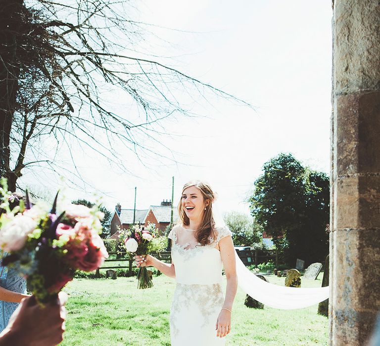 Bride In Enzoani Wedding Dress