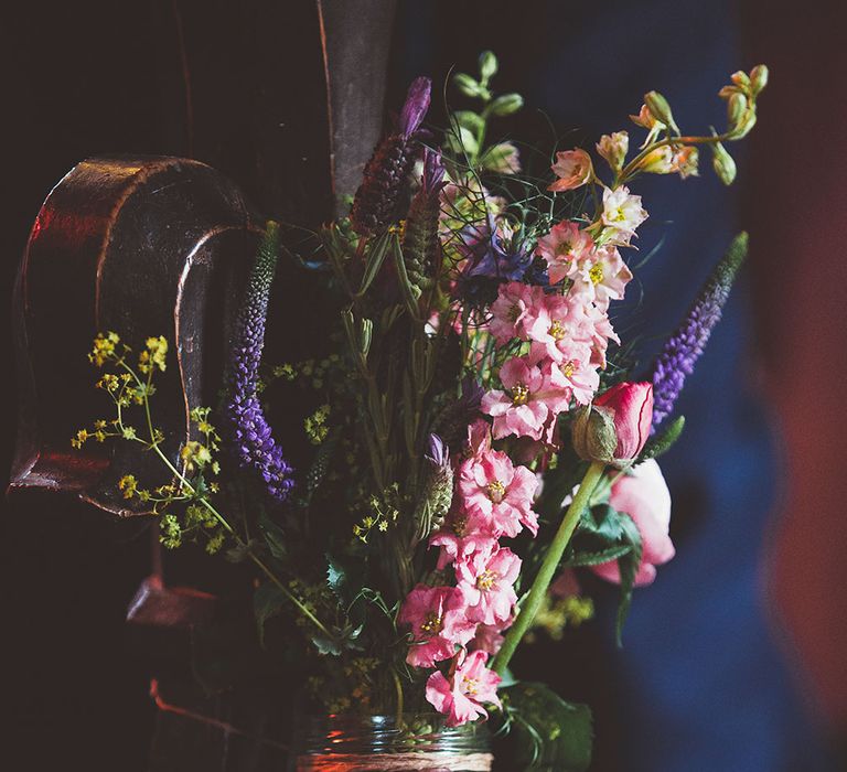 Jam Jar Wedding Flowers Church Aisles