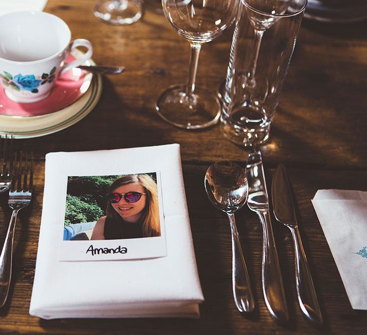 Polaroid Place Setting Wedding Details