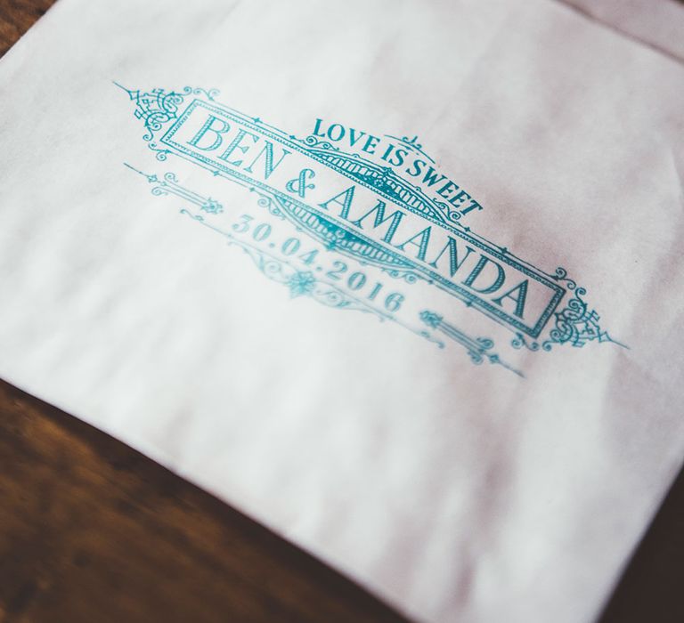 Personalised Stamped Wedding Favour Bags