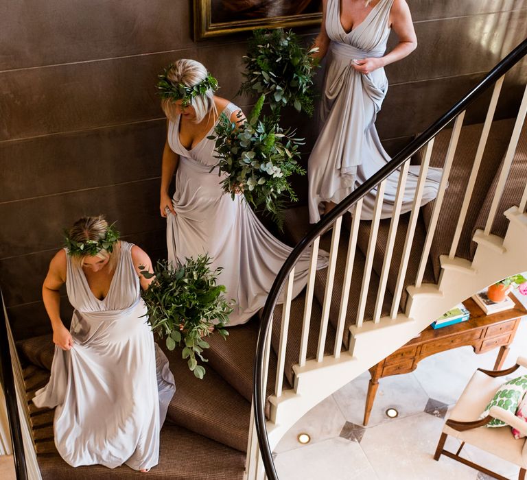 Bridesmaids In Grey Biba Dresses