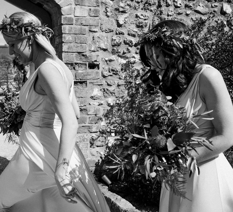 Bridesmaids In Grey Biba Dresses