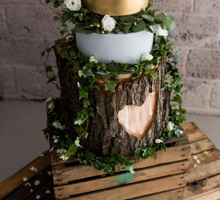 Gold And Grey Wedding Cake