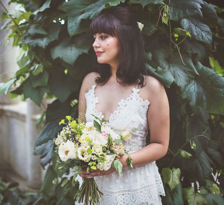 Bride in Lace Self Portrait Dress from Harrods