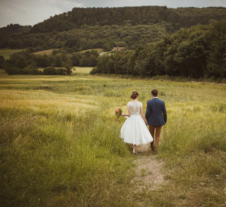 Bride In 50s Style Wedding Dress