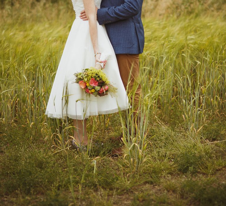 Bride In 50s Style Wedding Dress