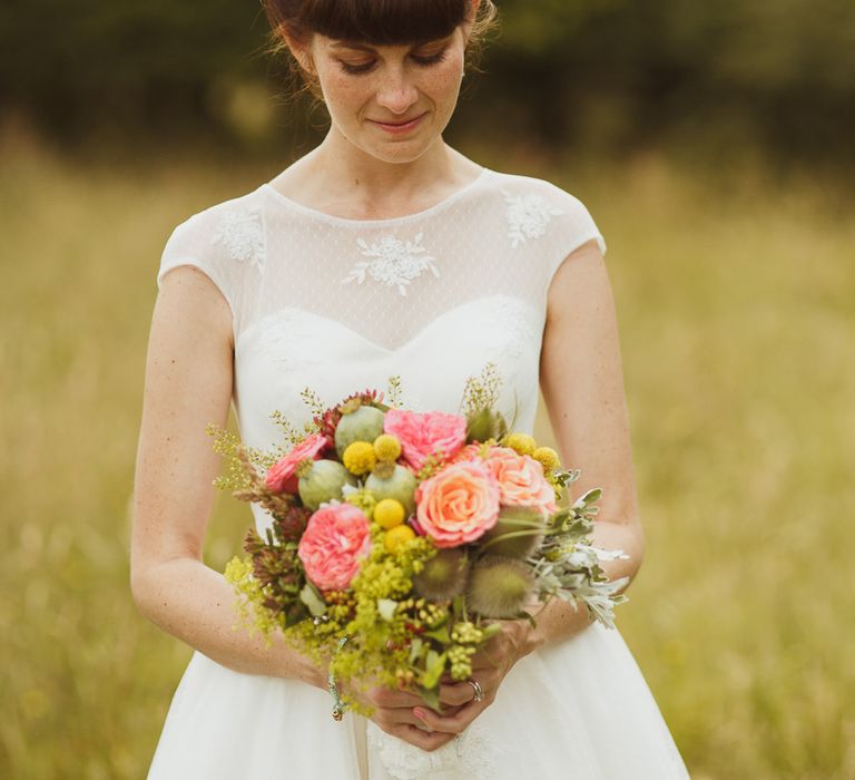 Bride In 50s Style Wedding Dress