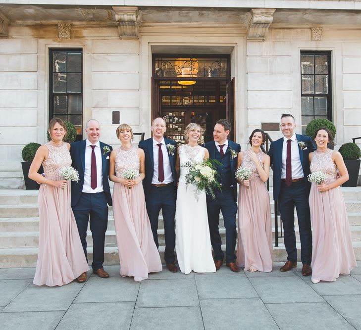 Charlie Brear Bride For A 1920s Inspired Wedding At Town Hall Hotel With Bridesmaids In Jenny Packham