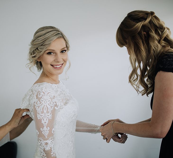 Beauty Bride in Lace Wedding Dress | Sophisticated White & Green Colour Scheme for an Outdoor Australian Wedding at Summer Grove | Photography & Film by Mad Rose Films