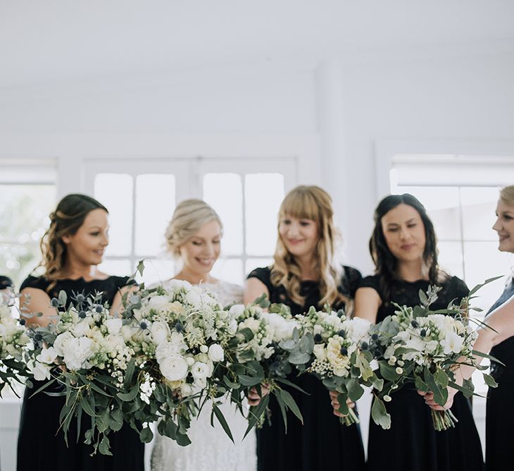 Bridal Party Bouquets | Sophisticated White & Green Colour Scheme for an Outdoor Australian Wedding at Summer Grove | Photography & Film by Mad Rose Films