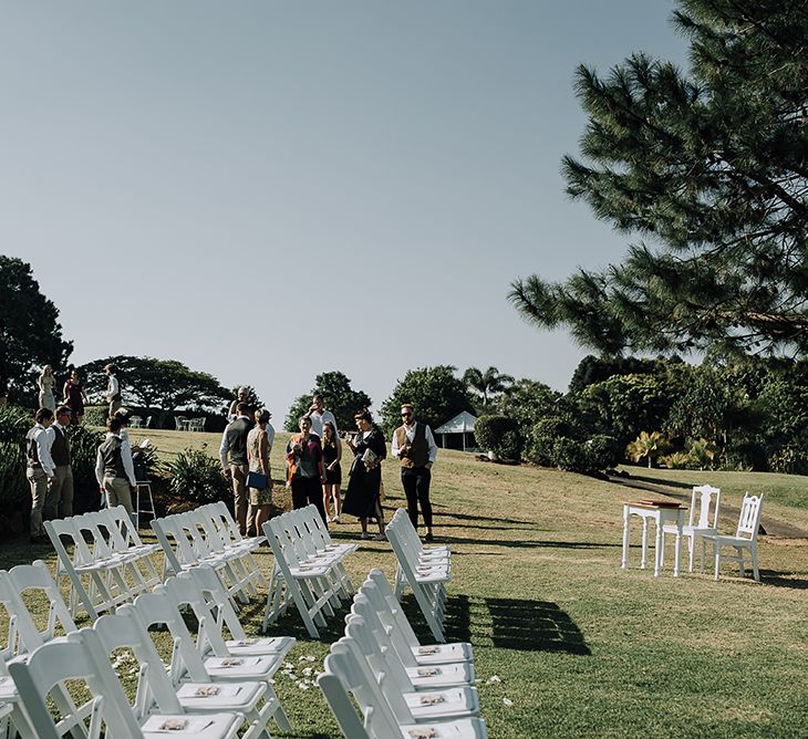 Outdoor Wedding Ceremony | Sophisticated White & Green Colour Scheme for an Outdoor Australian Wedding at Summer Grove | Photography & Film by Mad Rose Films