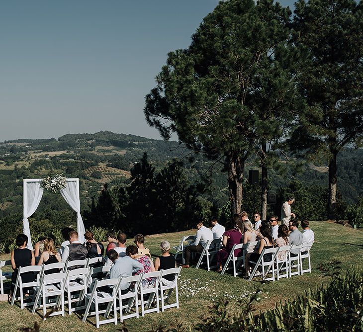 Outdoor Wedding Ceremony | Sophisticated White & Green Colour Scheme for an Outdoor Australian Wedding at Summer Grove | Photography & Film by Mad Rose Films