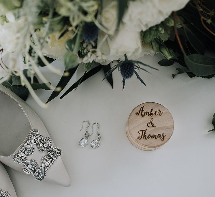 Dune Bridal Shoes & Wooden Ring Box | Sophisticated White & Green Colour Scheme for an Outdoor Australian Wedding at Summer Grove | Photography & Film by Mad Rose Films