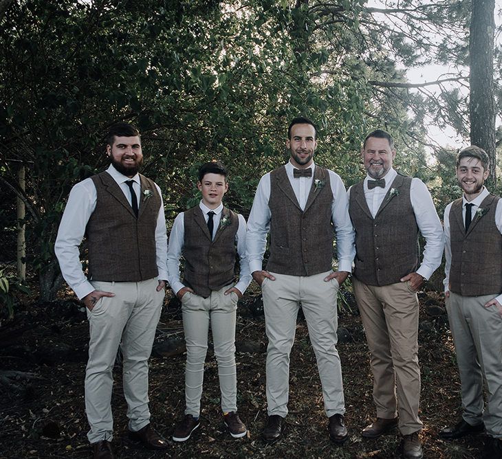 Groomsmen in Tweed | Sophisticated White & Green Colour Scheme for an Outdoor Australian Wedding at Summer Grove | Photography & Film by Mad Rose Films