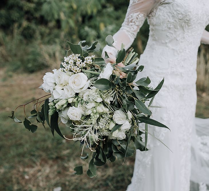 White & Green Wedding Bouquet | Sophisticated White & Green Colour Scheme for an Outdoor Australian Wedding at Summer Grove | Photography & Film by Mad Rose Films