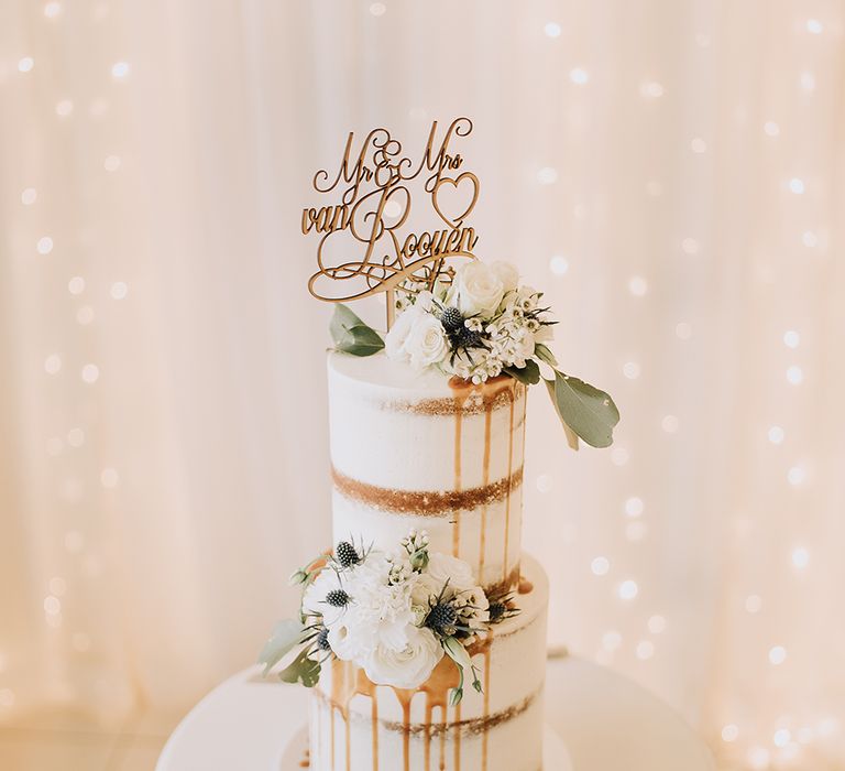 Semi Naked Wedding Cake | Sophisticated White & Green Colour Scheme for an Outdoor Australian Wedding at Summer Grove | Photography & Film by Mad Rose Films