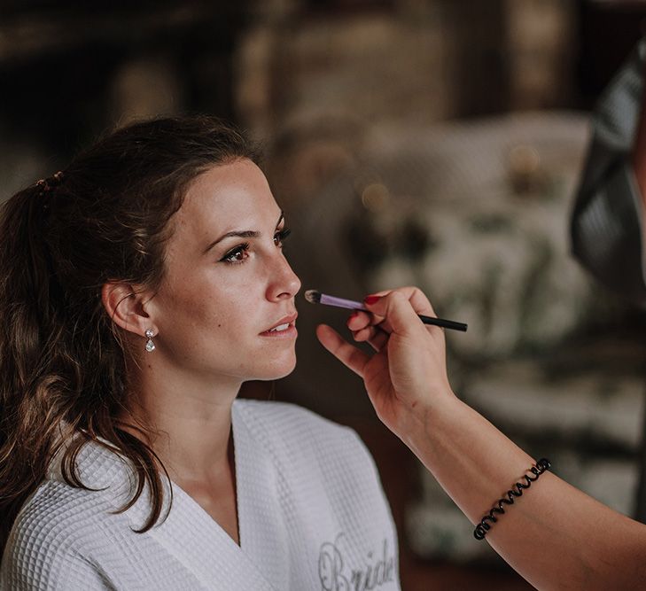 Bridal Makeup | Wedding Morning Bridal Preparations | White and Silver English Country Garden At Home Marquee Wedding | Jason Mark Harris Photography