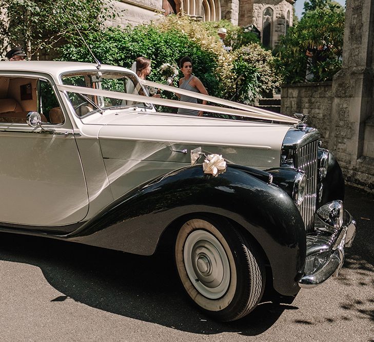 Bentley MKV Wedding Car | White and Silver English Country Garden At Home Marquee Wedding | Jason Mark Harris Photography