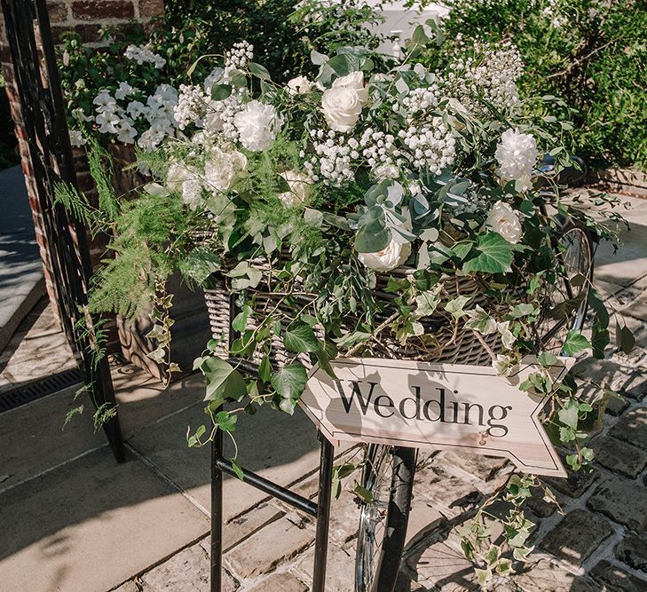 Bicycle Wedding Decor | White and Silver English Country Garden At Home Marquee Wedding | Jason Mark Harris Photography