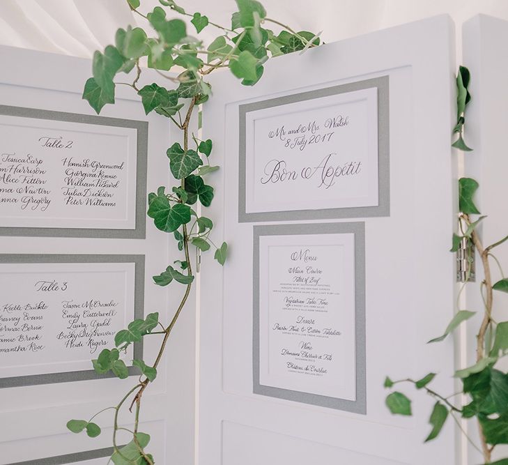 Table Plan | White and Silver English Country Garden At Home Marquee Wedding | Jason Mark Harris Photography